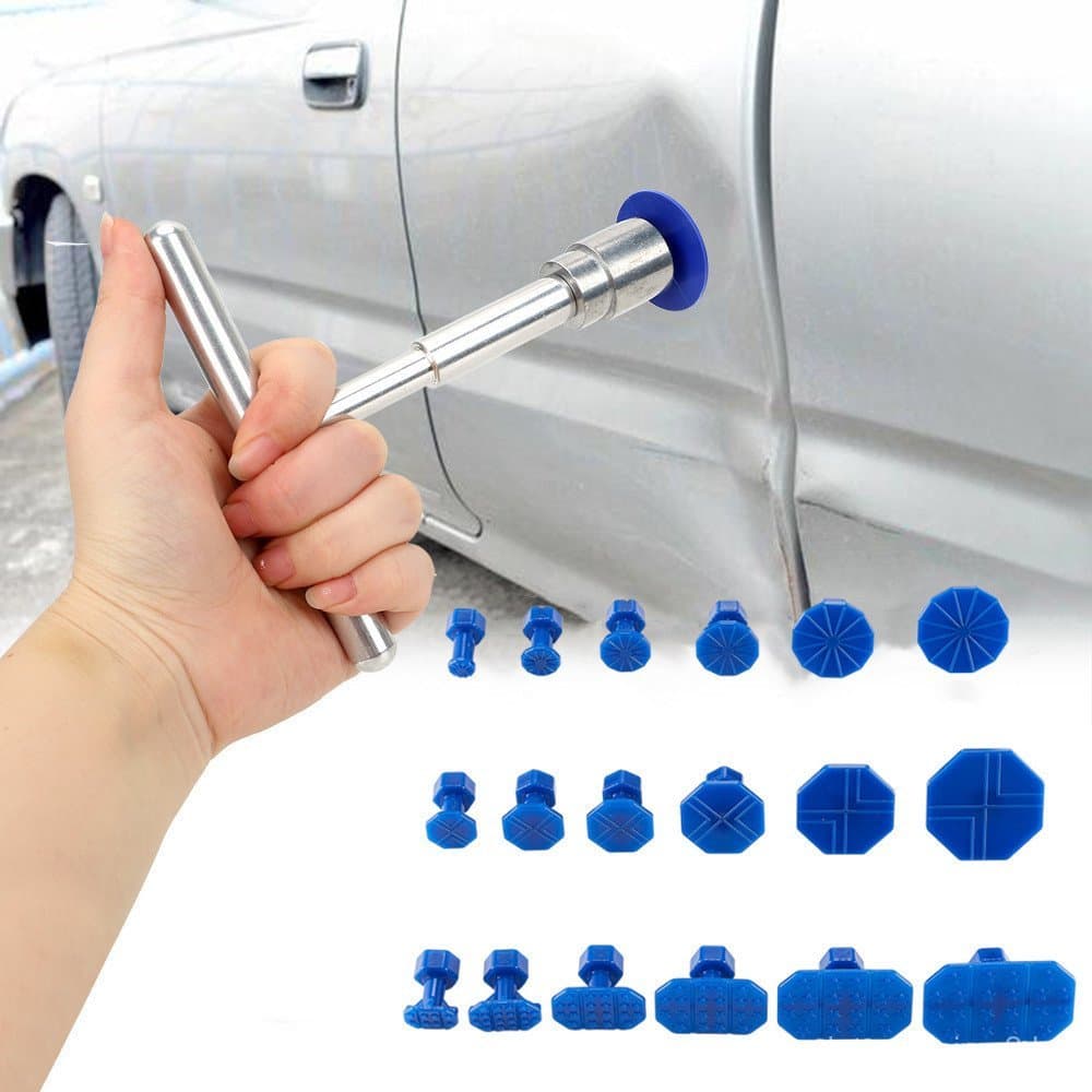 Ferramenta para reparo de amassados em carros, extrator de reparo curto em T sem pintura.