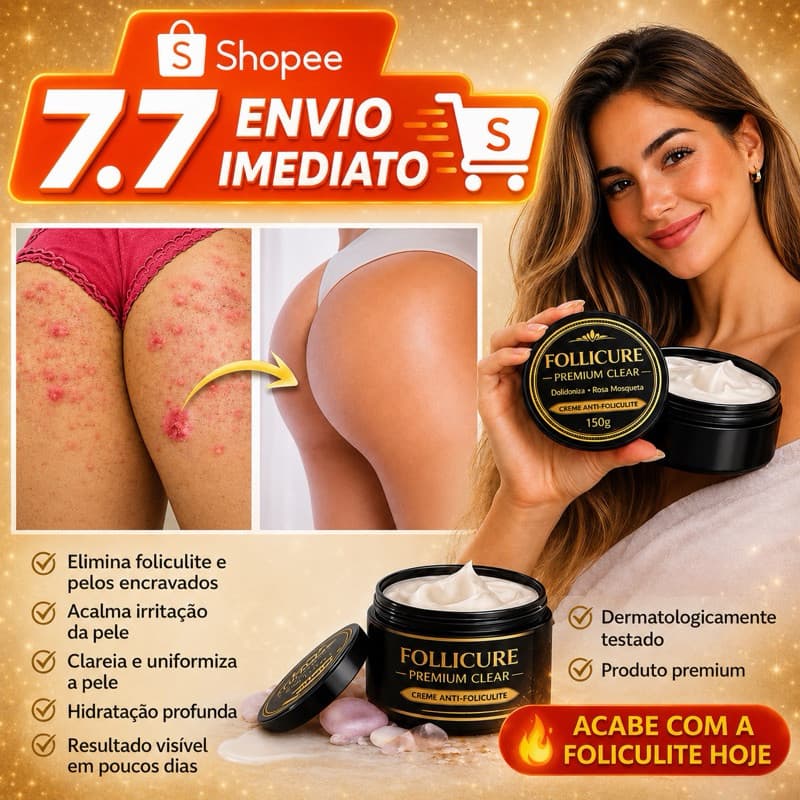 Follicure Premium Clear 150g – Creme Anti-Foliculite para Barba | Remove Pelos Encravados, Clareia e Uniformiza a Pele