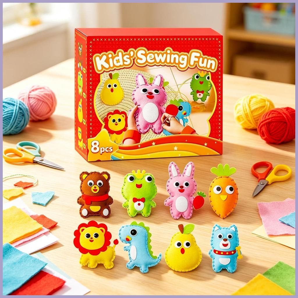 Crianças Costura Artesanato Divertido Bonito Educacional Artesanal Suprimentos Costurar Seus Próprios Animais Kit De Par