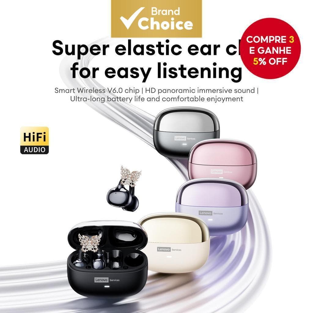 Fones De Ouvido Lenovo LE302 Bluetooth Para Jogos De Baixa Latência IPX5 À Prova D'água HIFI Qualidade De Som Clipes Sup