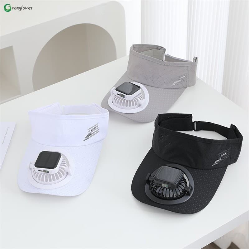 Chapéu De Carregamento Solar Com Ventilador-Proteção Externa De Secagem Rápida Para Homens E Mulheres
