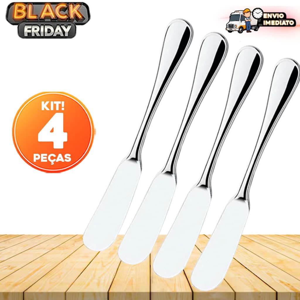 Kit com 4 Espátulas em Aço Inox 15cm – Para Manteiga, Patê e Geleia aqui