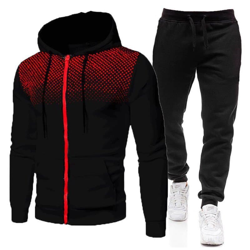 Cross-Border novo estilo bolinhas único impresso cor sólida zíper moletom terno outono inverno forro de lã Casual esport