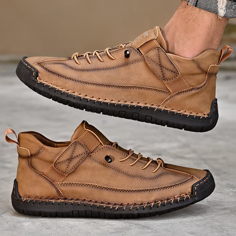 Sapatos Masculinos de Couro Feitos à Mão, Mocassins Casuais Slip On, Sapatos de Couro Respiráveis, Mocassins de Moda, Sa