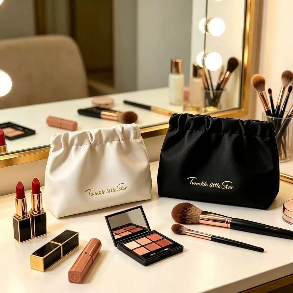 Bolsa Makup De Couro PU Cosmética Mini Organizadora Portátil À Prova D'água