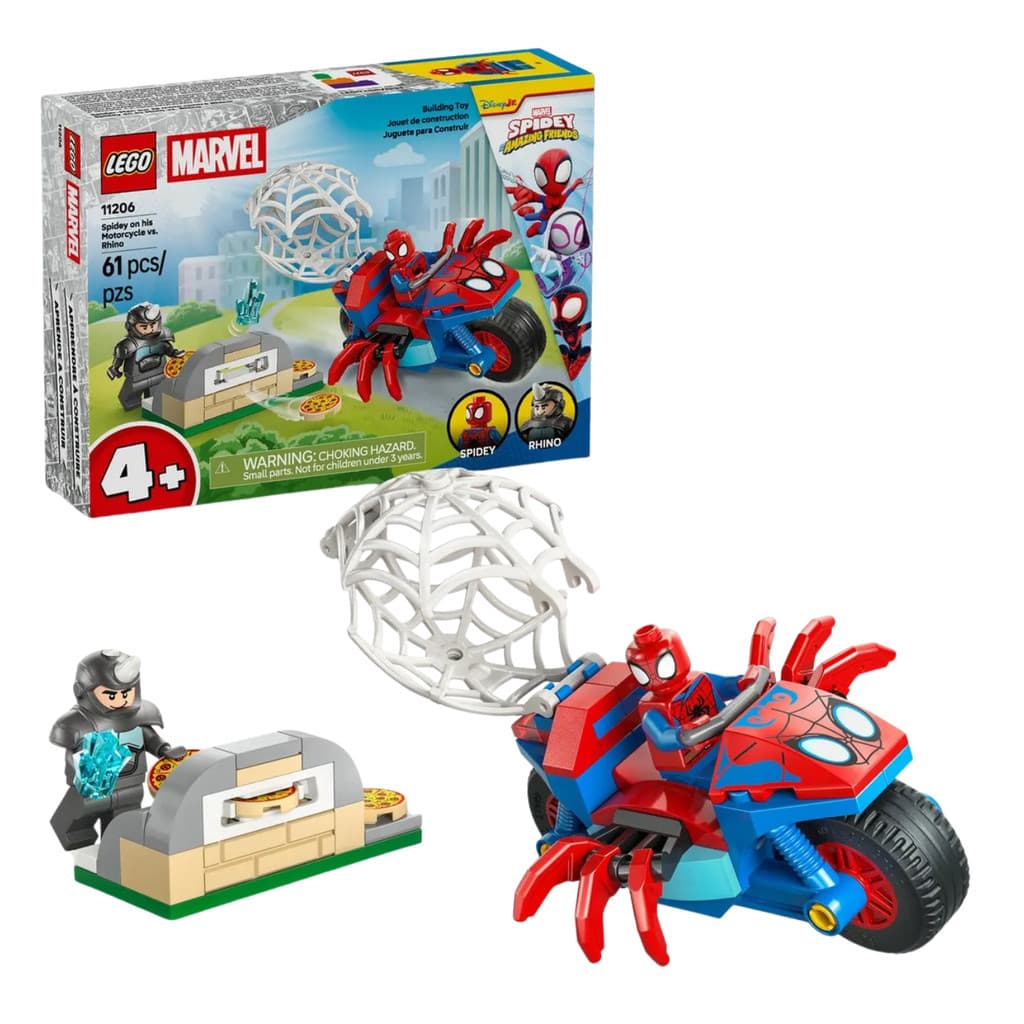 LEGO Marvel Spidey E Motocicleta vs. Rhino  61 Peças - 11206