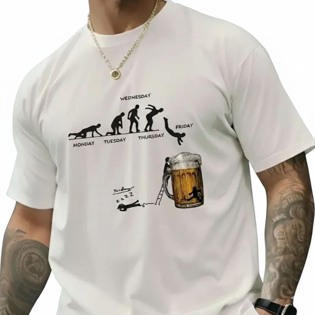 Camiseta Básica Friday Cerveja Masculina Feminina Algodão Camisa Unissex StreetWear