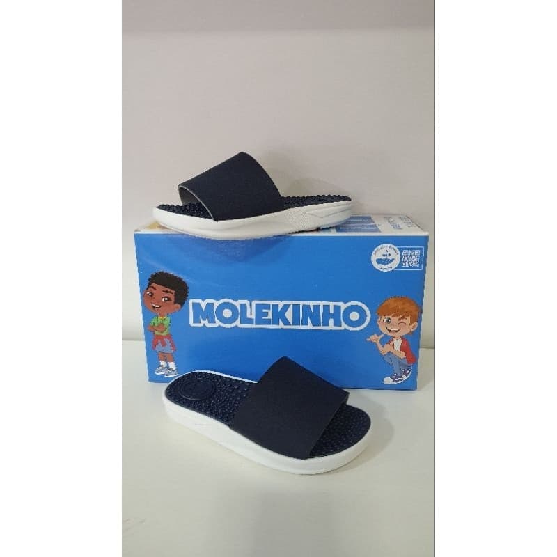 Chinelo Slide Infantil Molekinho Napa Rústico Menino Confortável Leve Macio Casual Original para o Dia a Dia
