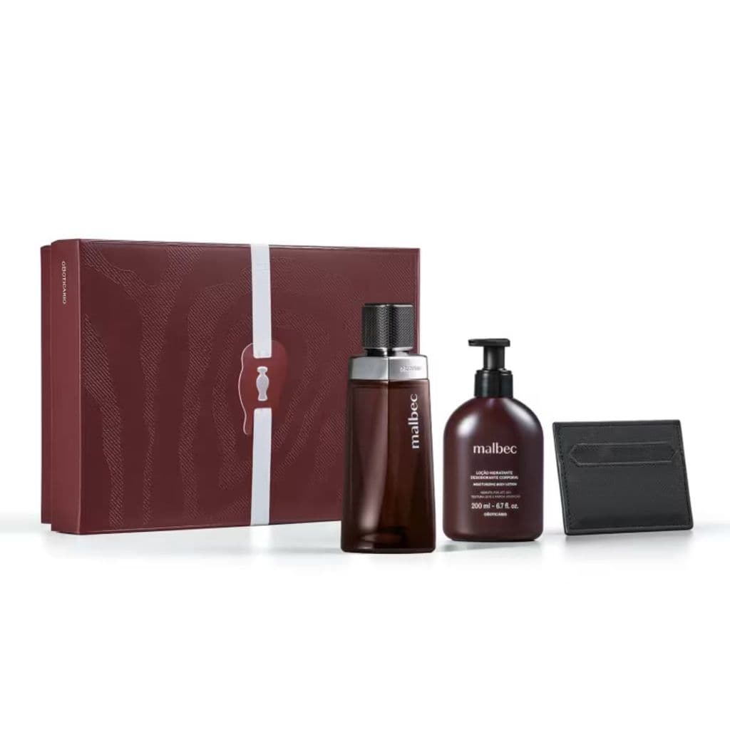 Presente Malbec Pais 26 O Boticário Perfume Hidratante e Carteira