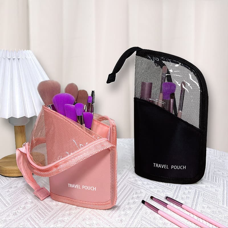 Bolsa de viagem para cosméticos, bolsa para lápis de sobrancelha, bolsa de higiene pessoal, bolsa de maquiagem de grande