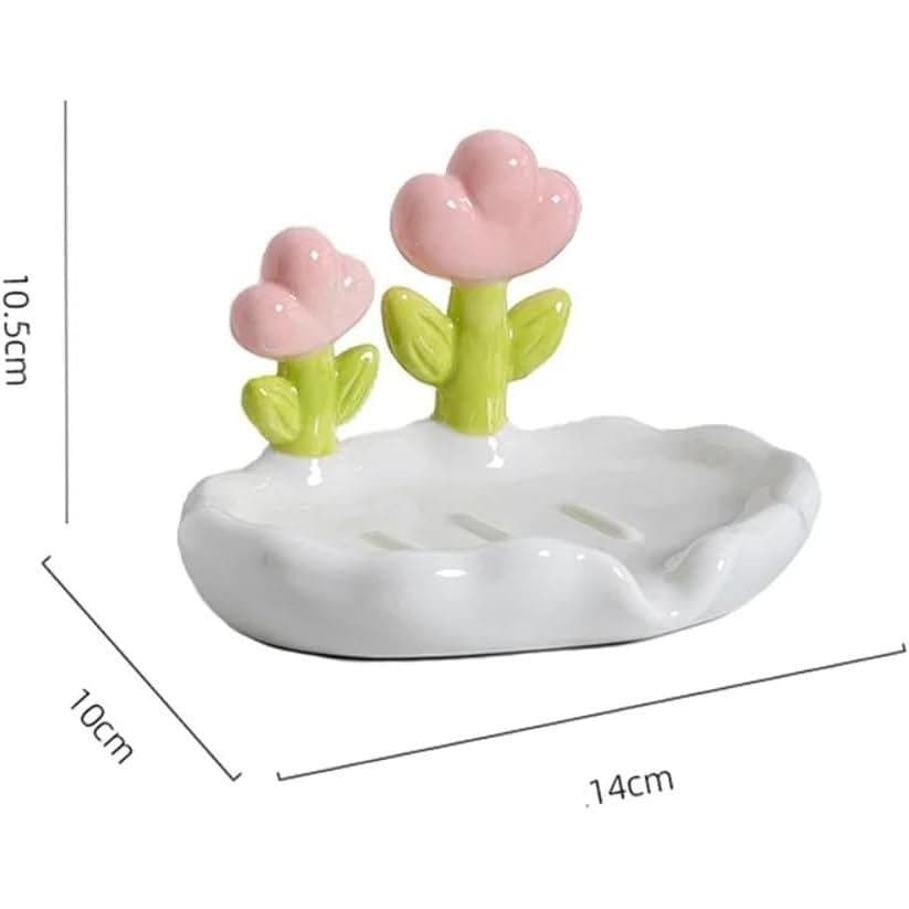 Porta-sabonete em formato de flor, Bandeja de sabonete autodrenante, Porta-sabonete decorativo em formato de flor, Bande