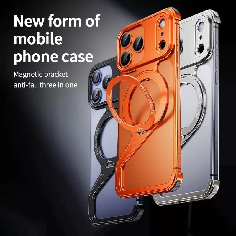 Adequado para Apple 17promax fivela Z caso suporte magnético caso de telefone Metal oco dissipação de calor iPhone16p