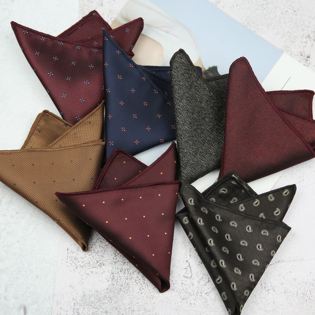 24cm Terno Masculino Bolso Quadrado Yupi Francês Retro Simples Padrão Toalha De Casamento Lenço Marido Presente