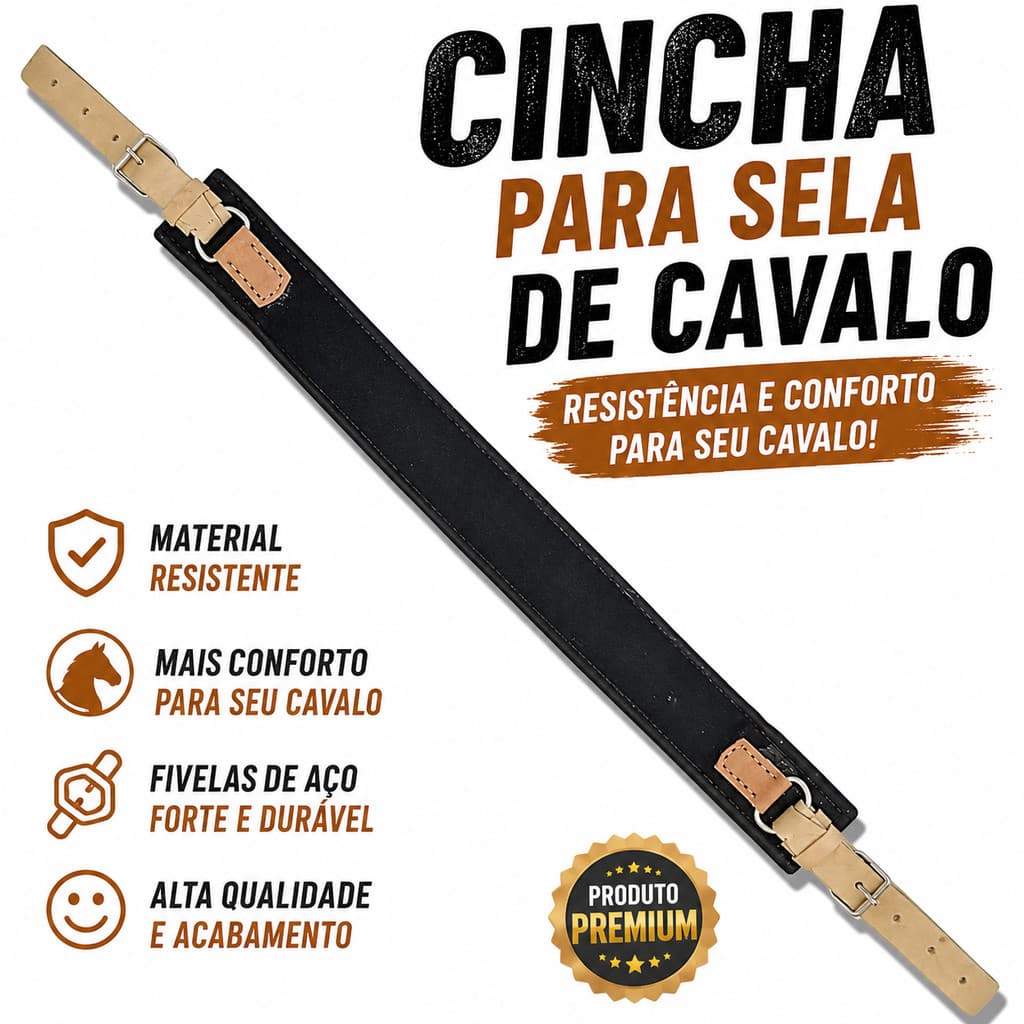 cilha cia barrigueira de cavalo de vaquejada e areio