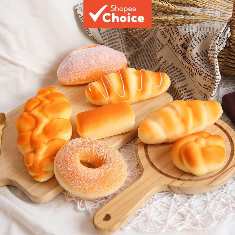Pão de Espuma Squishy - Pãozinho de Simulação Criativa, Donuts e Torradas de Levitação Lenta, Brinquedo Antiestresse,