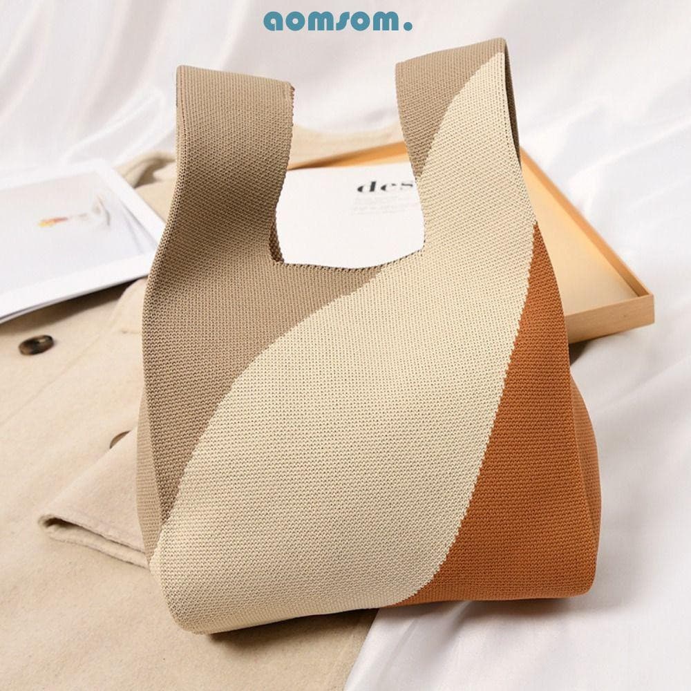 Bolsa de Ombro Feminina Feita à Mão em Tricô com Design Único AOMSOM MGCX