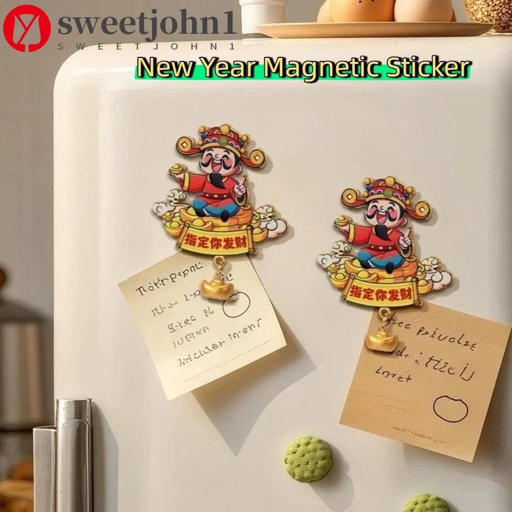 SWEETJOHN1 Adesivo De Ano Novo , Ímãs De Geladeira 3D Festivos Tradicionais , Desenhos Animados