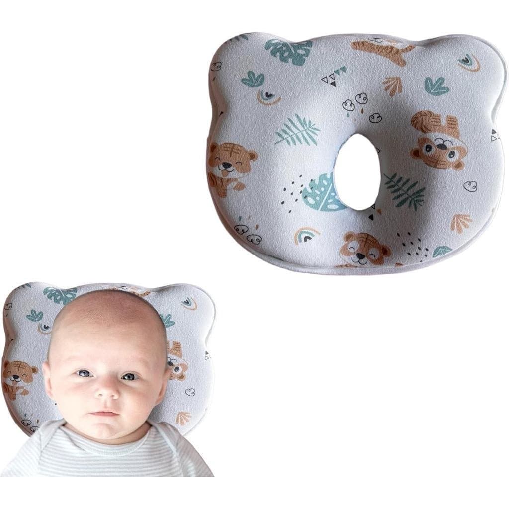 Almofada de espuma viscoelástica para bebês, com padrão de desenho animado fofo, macia e respirável.
