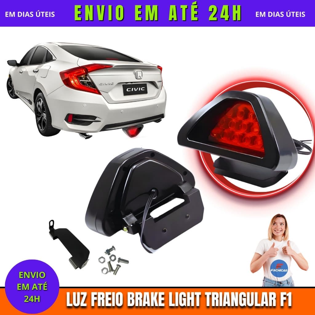 Luz De Freio Brake Light Carro Triangular Modelo Formula F1 Pisca Moderno