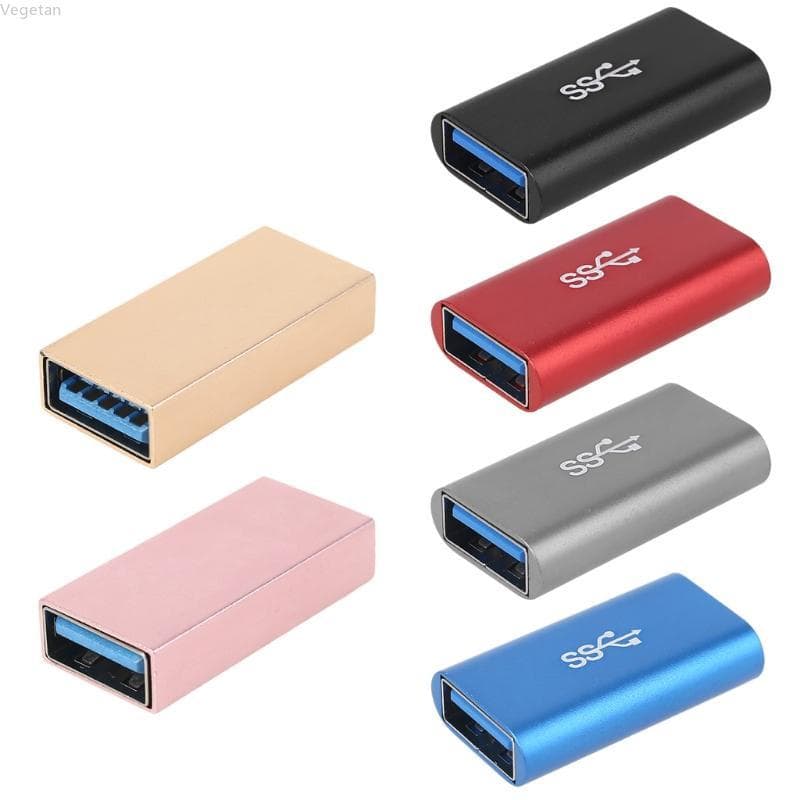 Veg Metal USB Fêmea Para Adaptador Velocidade 3.0 Acoplador Extensor Conversor PC Portátil