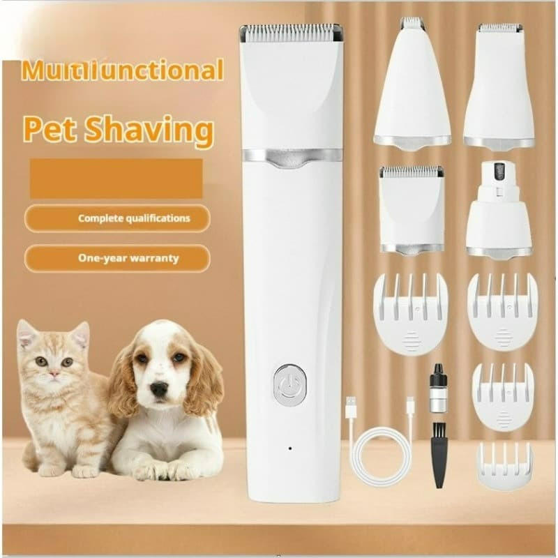 Baixo Ruído 4 Em 1 Recarregável Elétrico Pet Pêlos Aparador Corte De Cabelo Cão Gato Aliciamento Kit SG Store