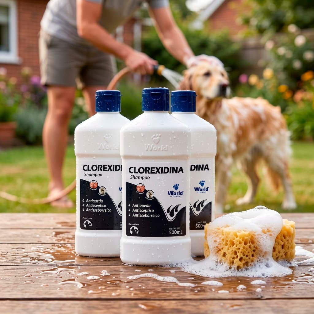 Shampoo Pet Clorexidina Profissional Anti alérgico Reduz o Odor Previne a Queda
