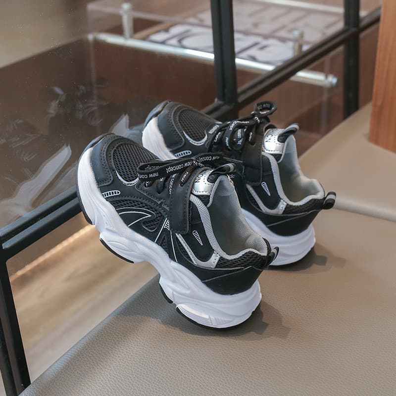 Meninos meninas Universal verão malha respirável preto Casual tênis de volta às aulas sapatos esportivos ao ar livre