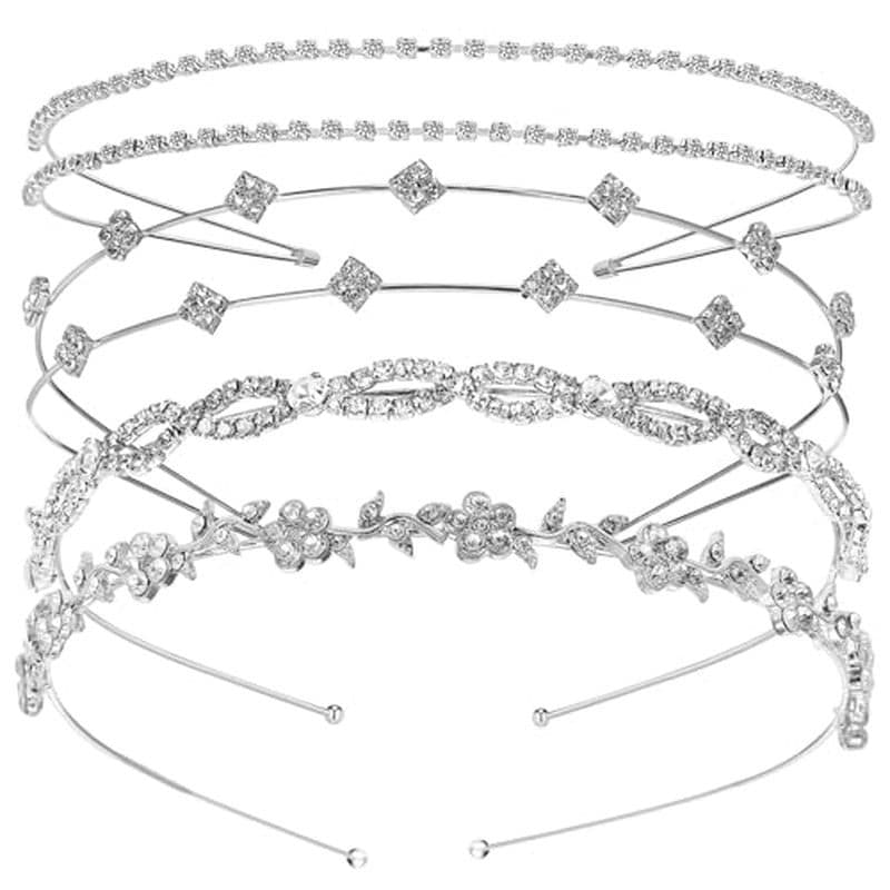 Pérola Nupcial Bandana Conjunto De 4 Strass Acessórios Para O Cabelo Do Casamento Leve Brilhante Headpieces Versátil For