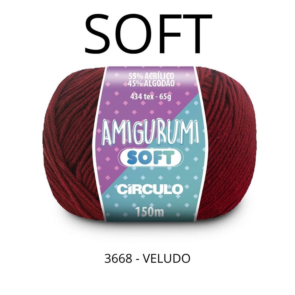 Fio Soft Linha Amigurumi 65g – Cor Veludo 3668
