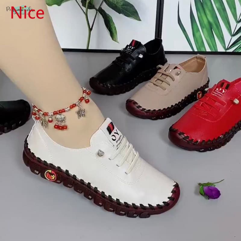 ZQMW Novos Sapatos Ortopédicos Femininos de Couro Macio 2024/ Costura Manual/Sola Elástica Tamanhos Grandes 33-41 WTCE 4