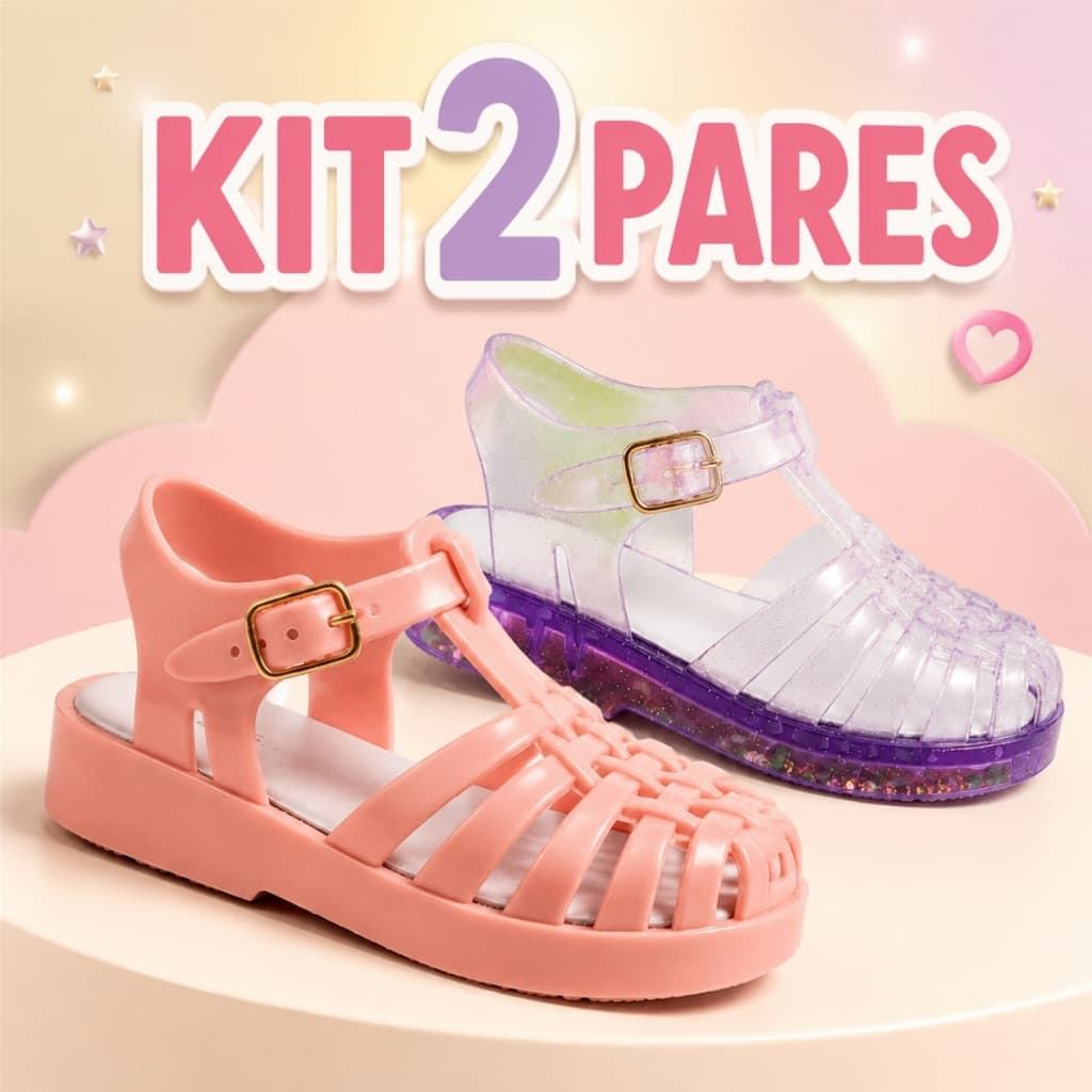 Kit 2 Pares Sandália Baby MEL Aranha Fechado Barata Flexível Confortável Para Casa Toda