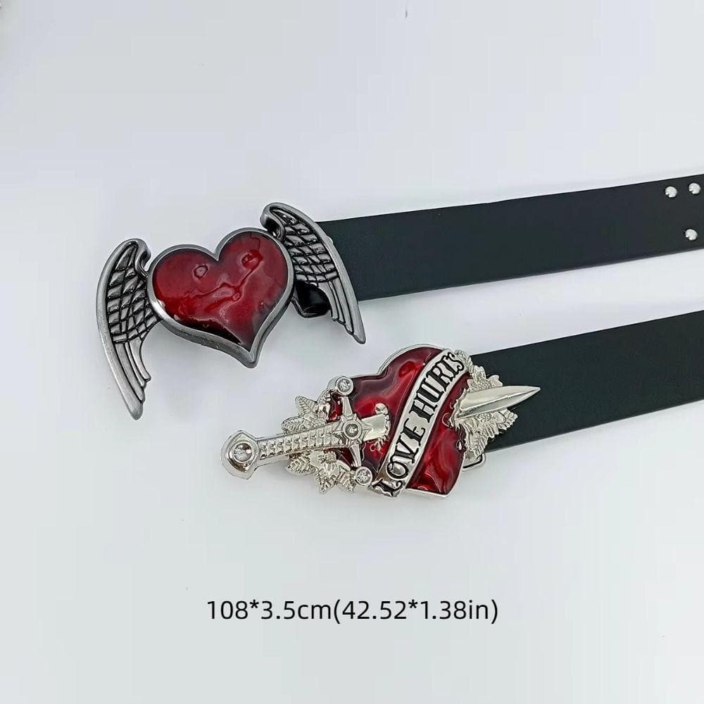 XINLEEN Coração Cintura , Y2k Goth Preto Rebite Cinto , Moda Hip-hop Luxo Punk Jeans Homens Mulheres