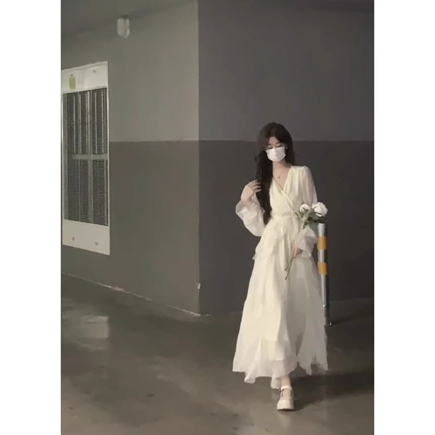 Primavera outono francês primeiro amor vestido longo Super fada doce estilo suave babados vestido de princesa crianças o