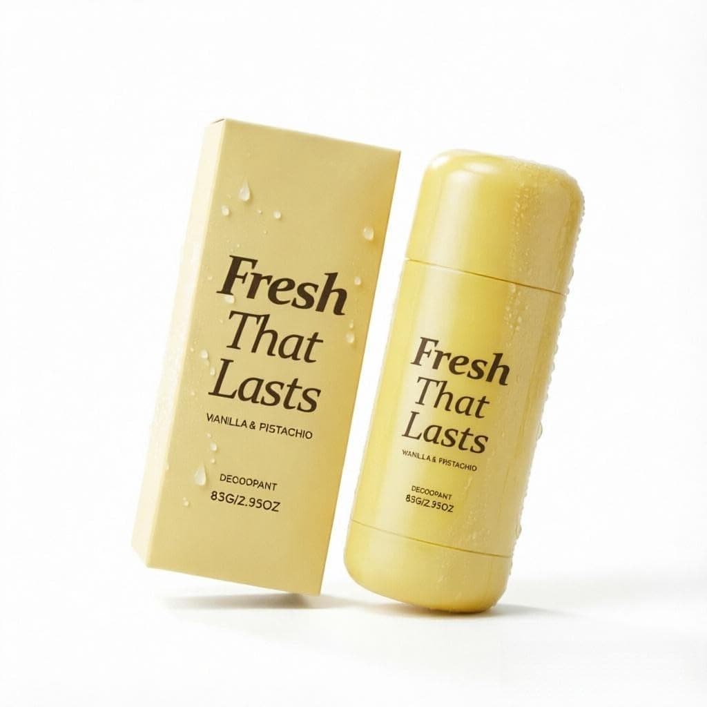Desodorante em Bastão Clareador para Axilas Fresh That Lasts, Antitranspirante de Longa Duração com Baunilha e Pistache,