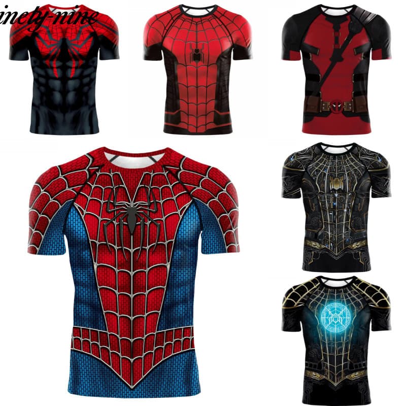 Camisa de Compressão Masculina com Estampa 3D, Manga Curta, Roupas de Cosplay, Camisa Engraçada, Camiseta Casual