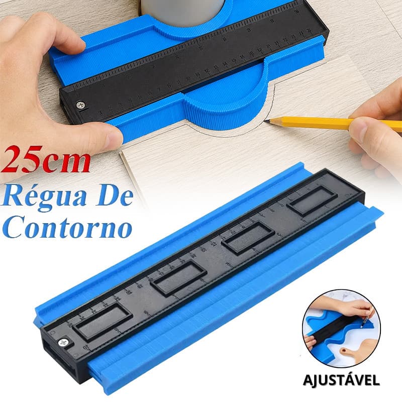 Régua Contorno Gabarito Copiador Cantos Captura Formas Irregulares Reformas Azulejamento