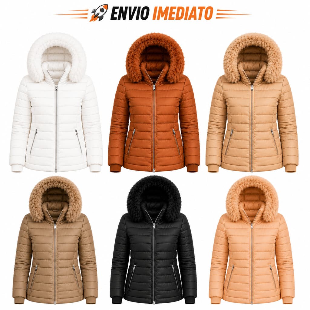 Jaqueta Bobojaco Puffer Feminina Inverno Capuz Removivel Impermeavel Frio Peluciada