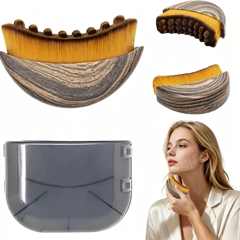 Escova Massageador Facial Anatômico Desincha O Rosto Estimula Circulação E Modelador V-Shape