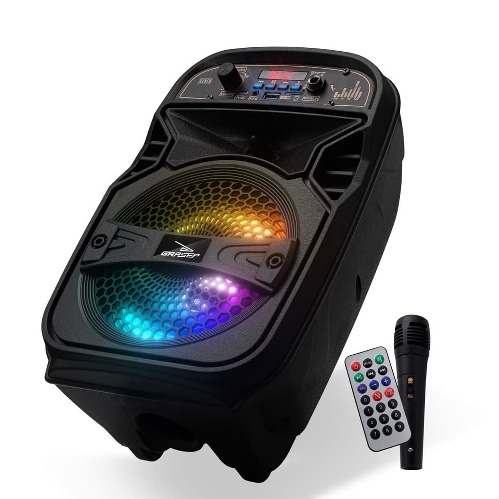 Caixa De Som Bluetooth  Portátil LED RGB USB Cartão SD Radio Fm Hi-Fi TWS 15W RMS
