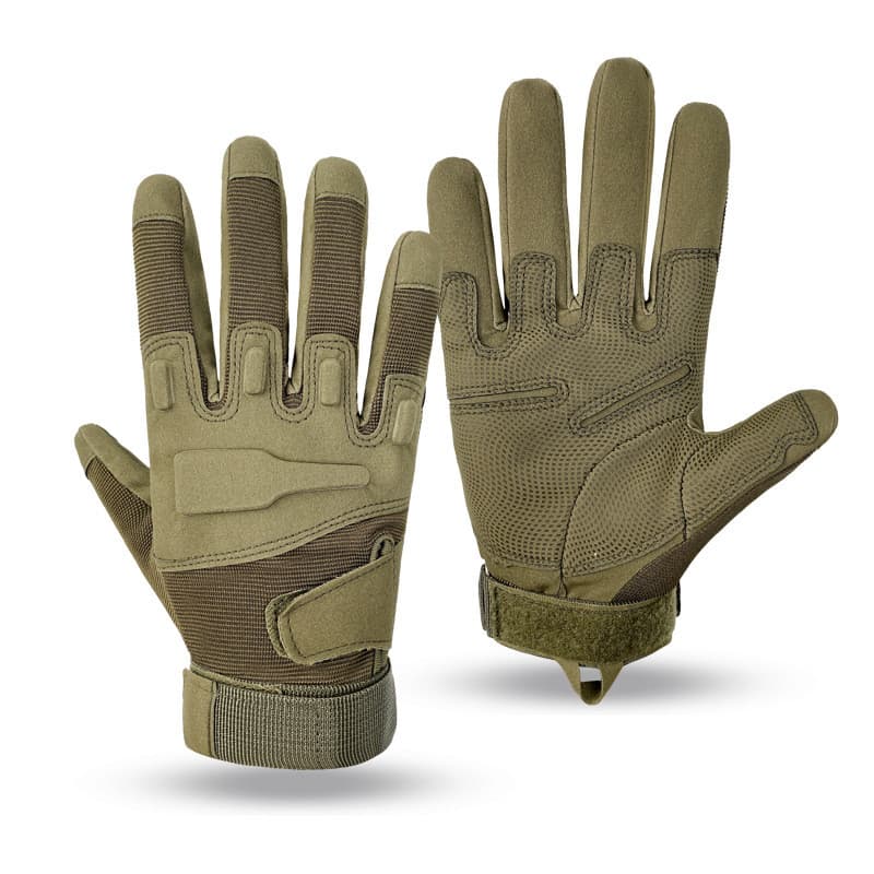 Luvas Táticas para Ciclismo e Motociclismo, de Dedo Inteiro, em Fleece, Quentes, com Proteção para as Articulações e Res