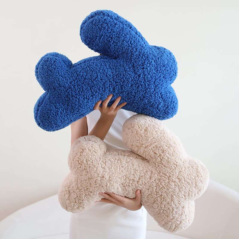 Almofada de pelúcia de coelho nórdico, almofada decorativa única em estilo ins para sofá de sala de estar, apoio de cabe