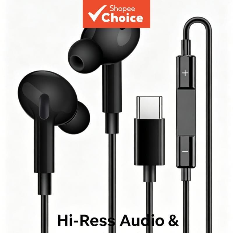 Fones De Ouvido USB-C Com Fio Intra-Auriculares Hi Res Certificados De Alta Fidelidade Microfone Plug Play De Latência Z