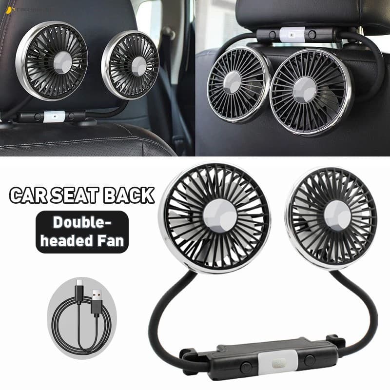 Ventilador De Carro USB 2025-Vento Grande 3 Velocidades Com Controle Remoto 360 ° Rotação Para Banco Traseiro