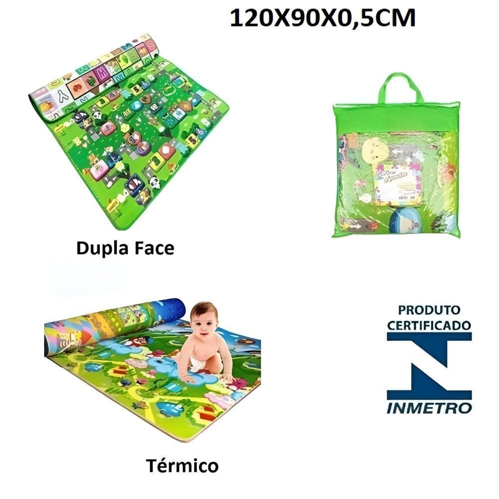 TAPETE INFANTIL TATAME DUPLA FACE TERMICO EDUCATIVO IMPERMEAVEL BEBE CRIANCA ATIVIDADE MULTIUSO