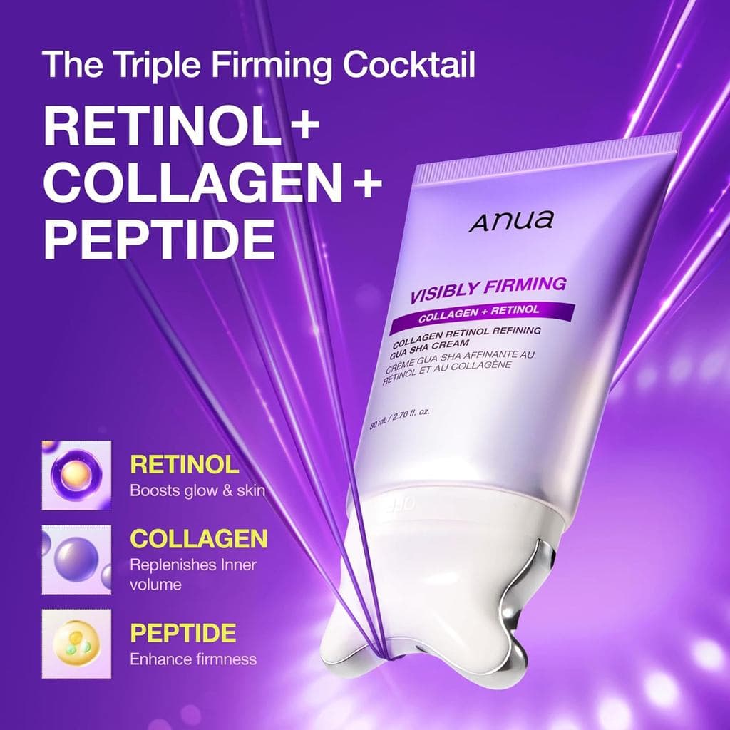 ANUA Collagen Retinol Refining Gua Sha Cream, Neck Cream For Lifting & Firming, Jawline to Décolleté, Daily Moisturizer,