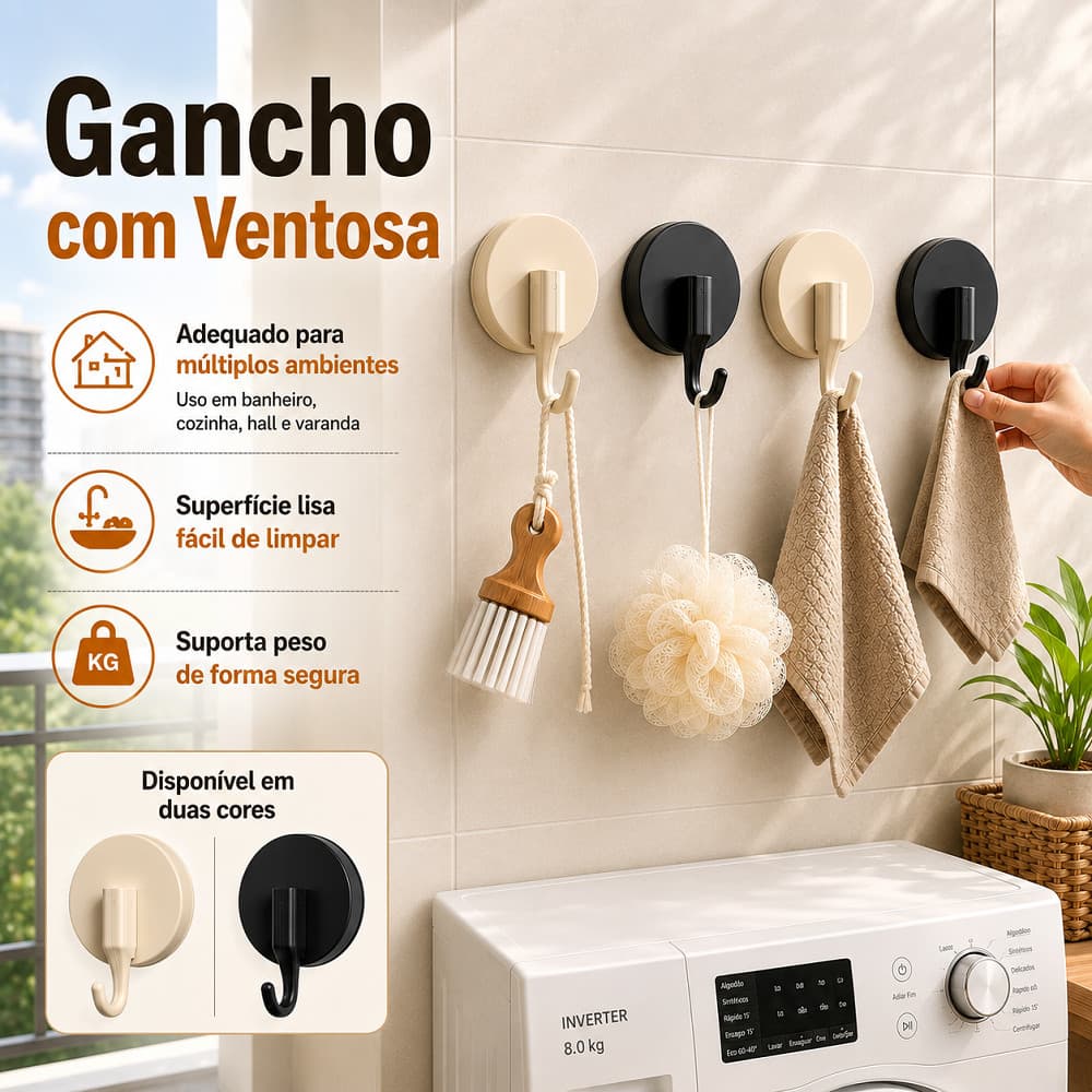 Gancho De Ventosa Sem Perfurações Banheiro Ventosa A Vácuo Ganchos Adsorção Forte Suporte De Carga Forte À Prova Dágua