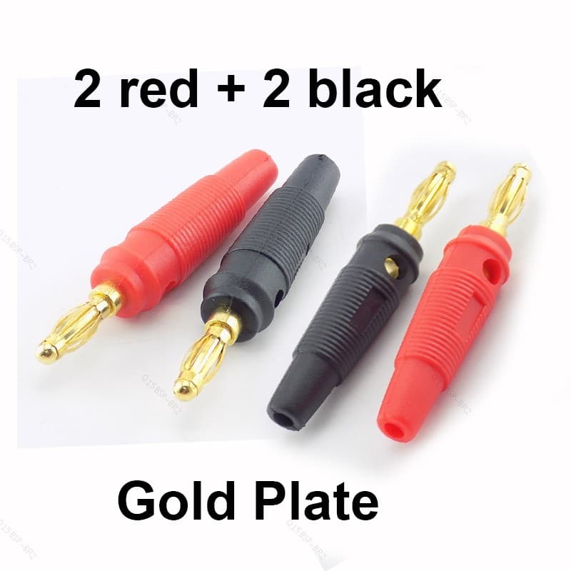 4pcs 4mm Plugue Banana Parafuso De Alto-Falante De Áudio Adaptador De Plugues De Placa De Ouro Sem Solda BR15B2