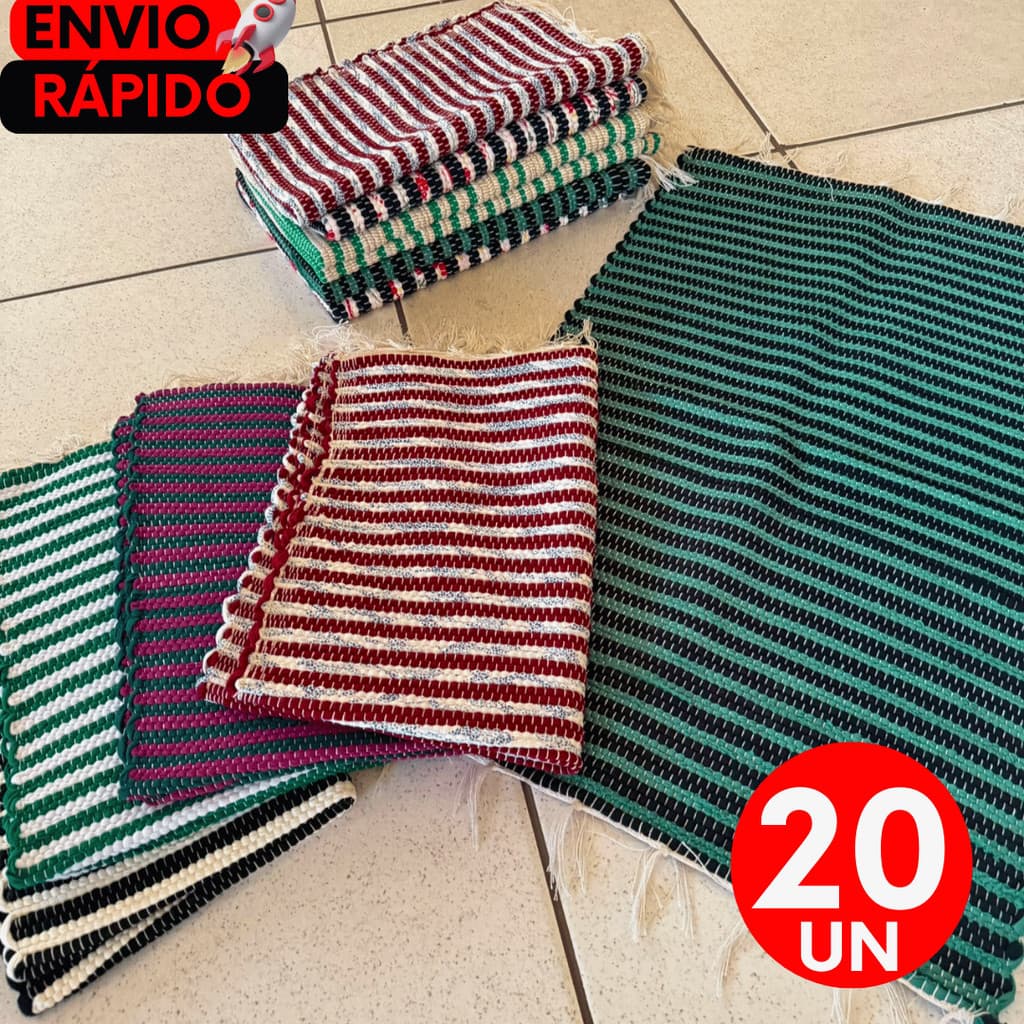 Tapetes Tear Artesanal 45x75 em Trama Colorida Para Cozinha Corredor Quarto e Lavanderia- ATACADO 20 UNIDADES