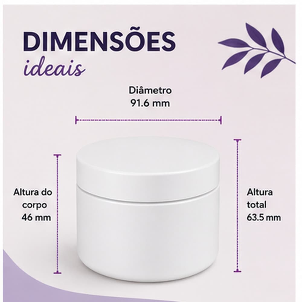 Kit Potes 300g Branco PEAD Cremes Pomadas Cosméticos Máscaras 100un 250un 500un