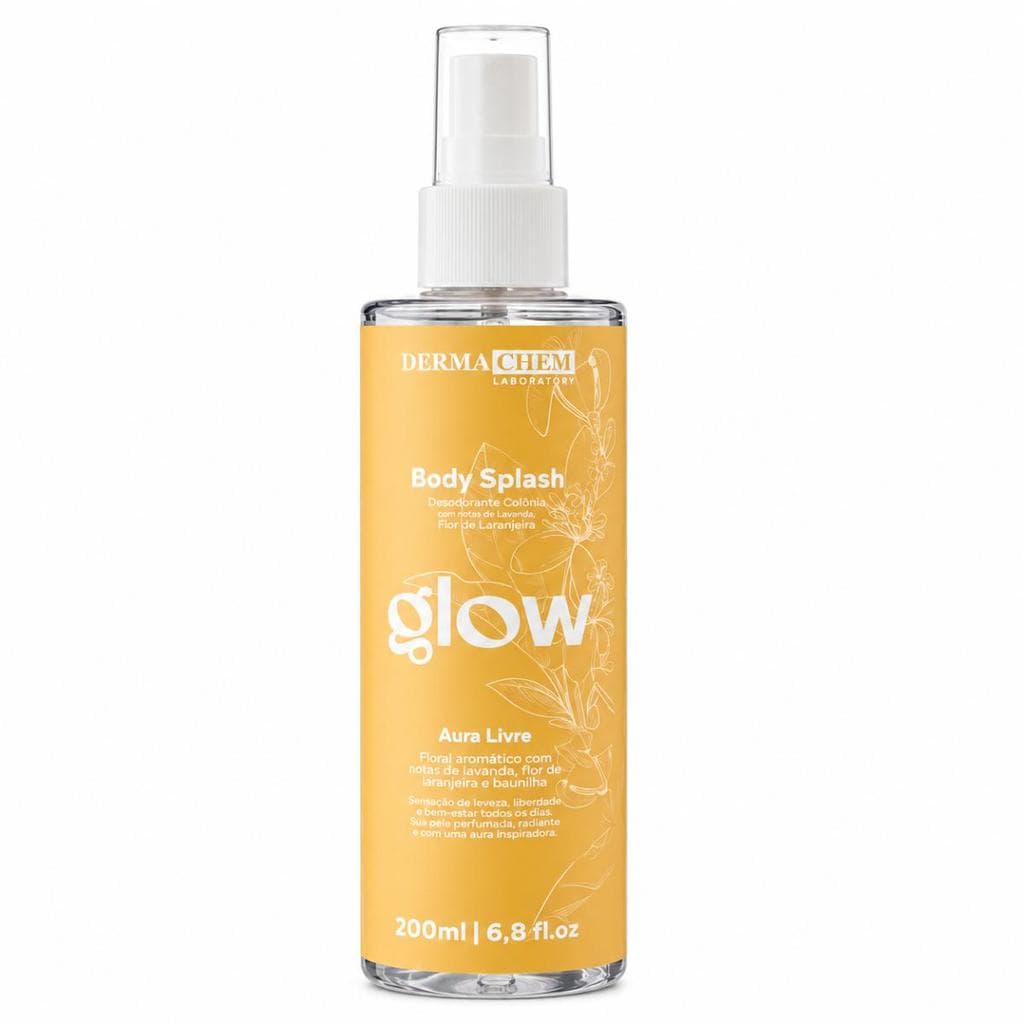 Body Splash Dermachem Glow Aura Livre 200ml Floral Aromático Com Lavanda Flor De Laranjeira